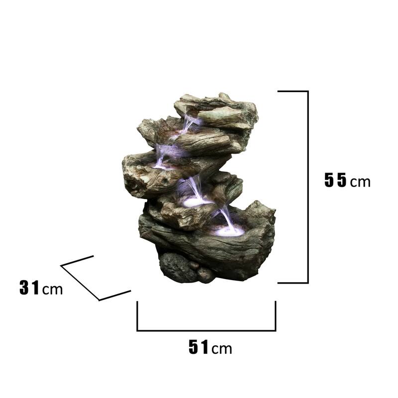 LED Lighted Cascading Rock Waterfall Fountain - 21.75"