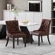 preview thumbnail 11 of 33, Cheney Tufted Dining Chairs (Set of 2) by Christopher Knight Home Dark Brown/ Faux Leather