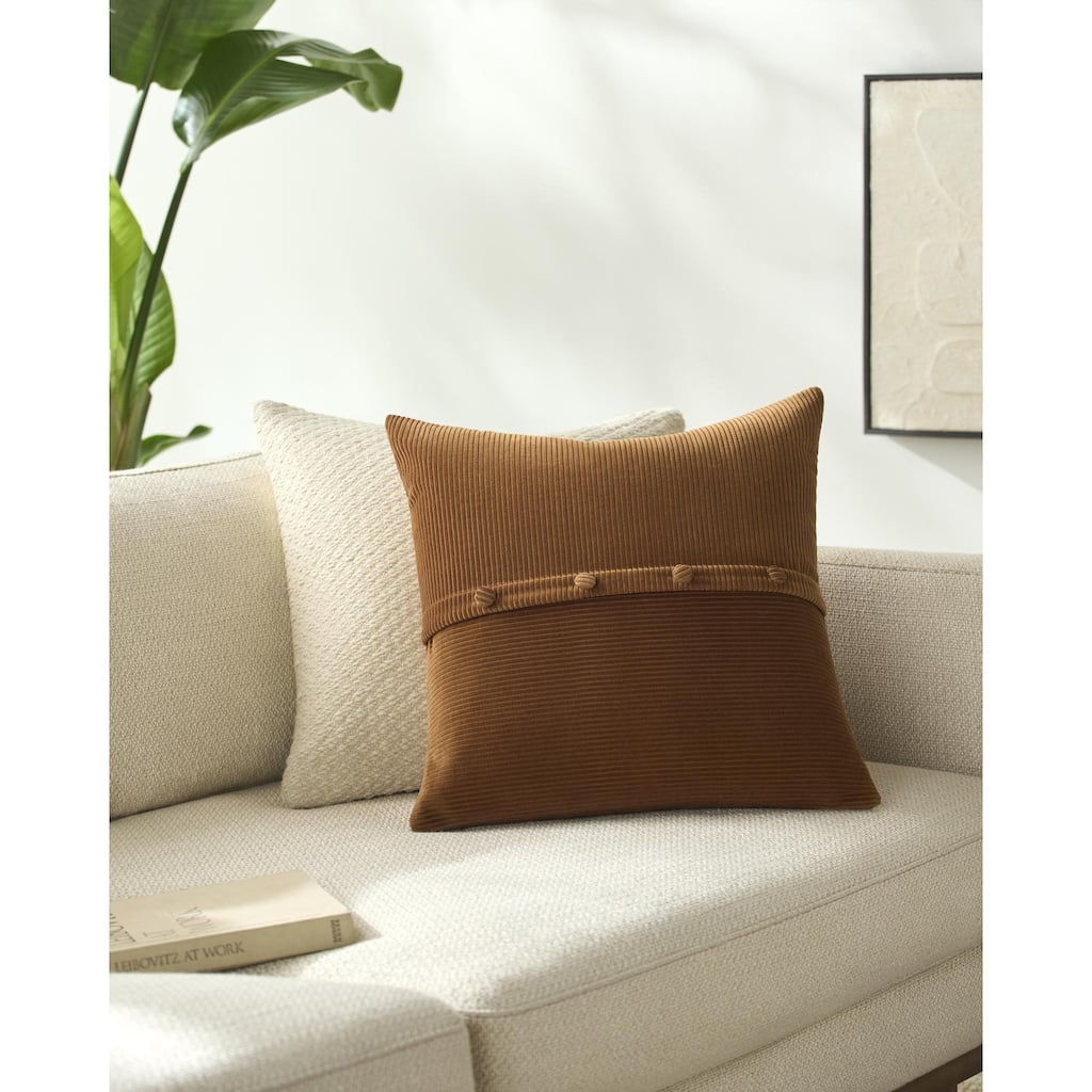 Livabliss Corduroy Quarters Modern Accent Pillow.