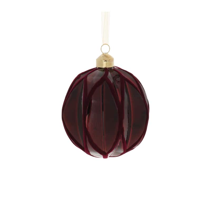 Velvet Glass Christmas Ornaments - 5" - Burgundy Red - 6ct