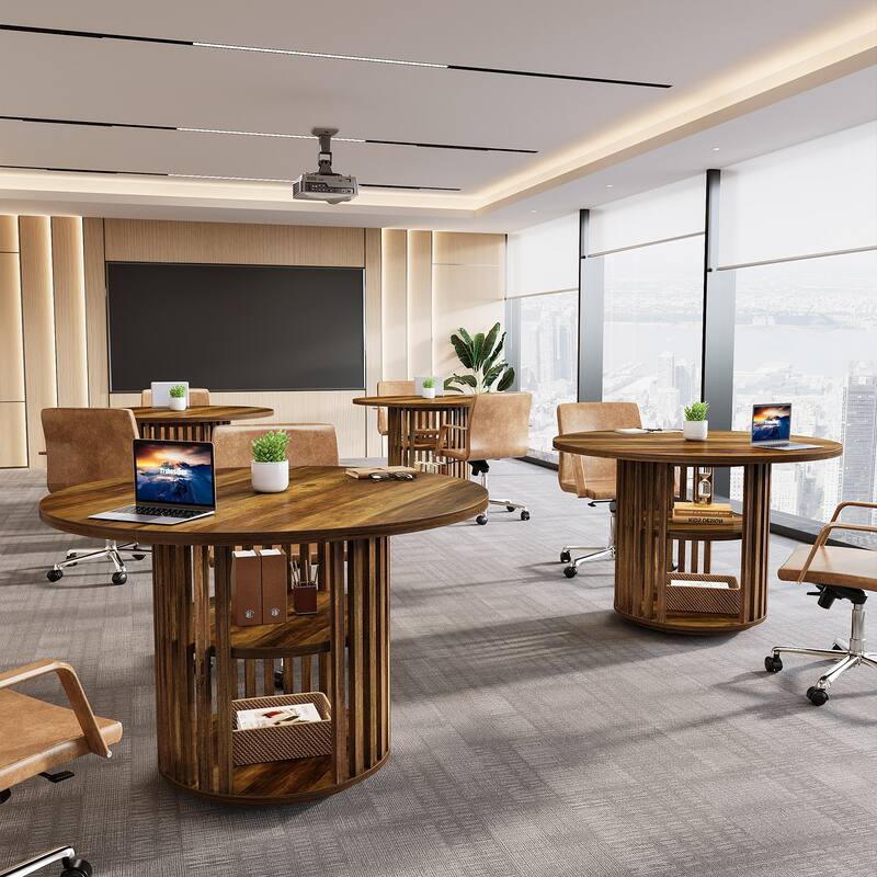 Solid Wood Small Meeting Room Table for Office Conference Room