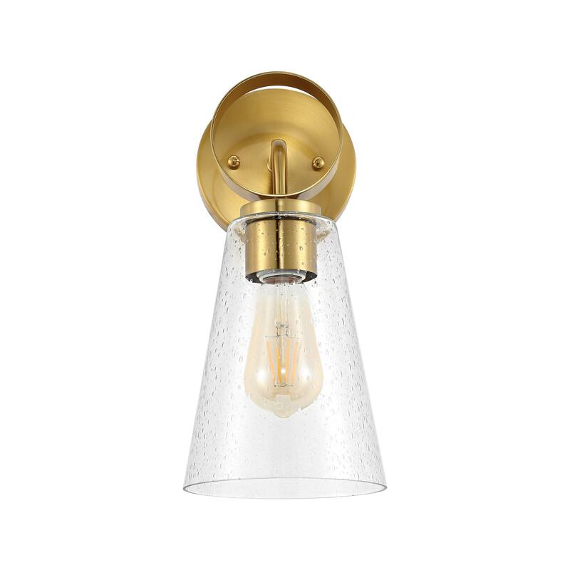SAFAVIEH Lighting Nell 7-inch Glass Wall Sconce with Bulbs (Set of 2) - 7 In. W x 6 In. D x 13.3 In. H