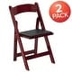 preview thumbnail 55 of 65, Wood Folding Chair with Vinyl Padded Seat (Set of 2)