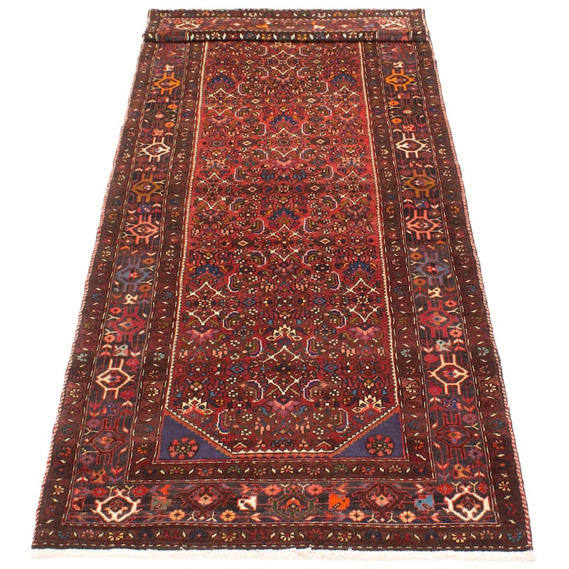 ECARPETGALLERY Hand-knotted Andelz Red Wool Rug - 3'8 x 9'10