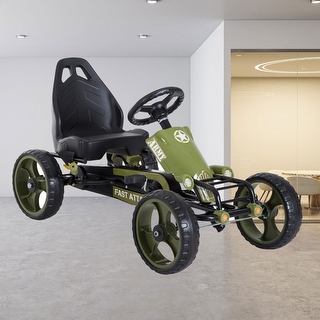 Go Kart for Kids with Adjustable Seat, Pedal Power, EVA Wheels