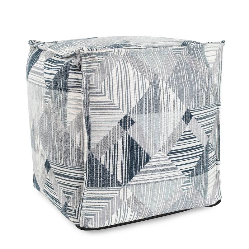 Prisma Navy Square Pouf