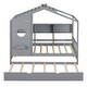 preview thumbnail 12 of 16, Modern Design Twin Size House Bed With Wooden Trundle-Gray