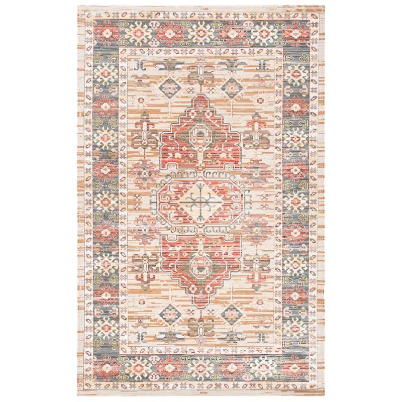 SAFAVIEH Handmade Saffron Elyssa Rug - 8' x 10' - Beige/Red