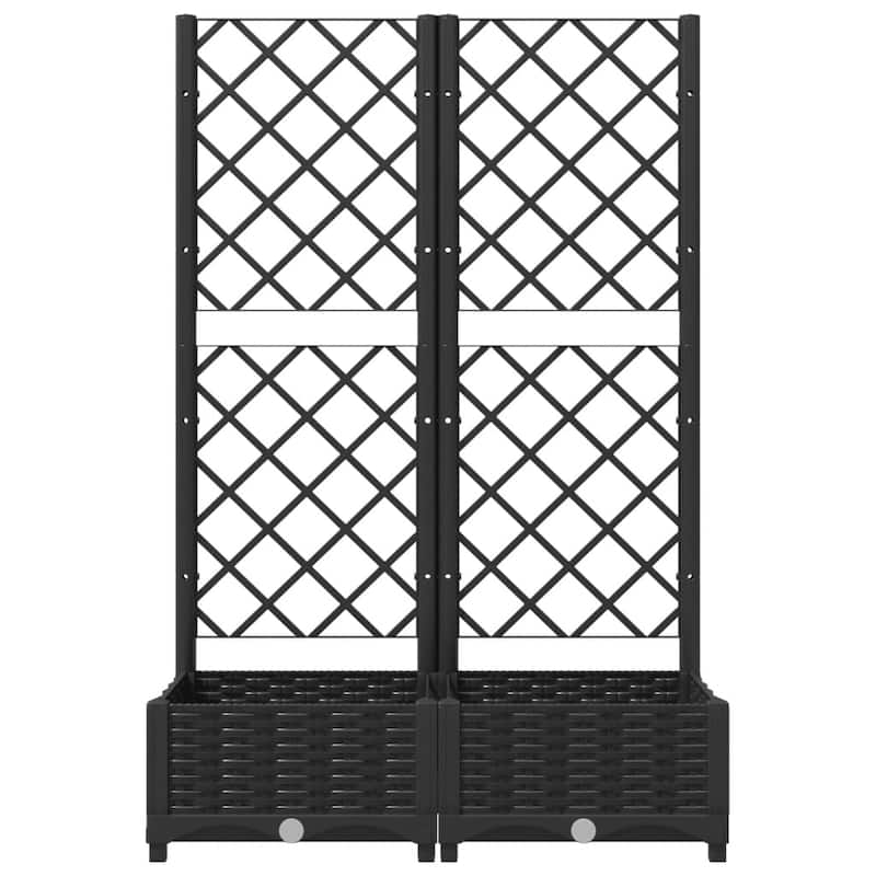 vidaXL Garden Planter with Trellis Plant Pot Flower Box Raised Bed Outdoor PP