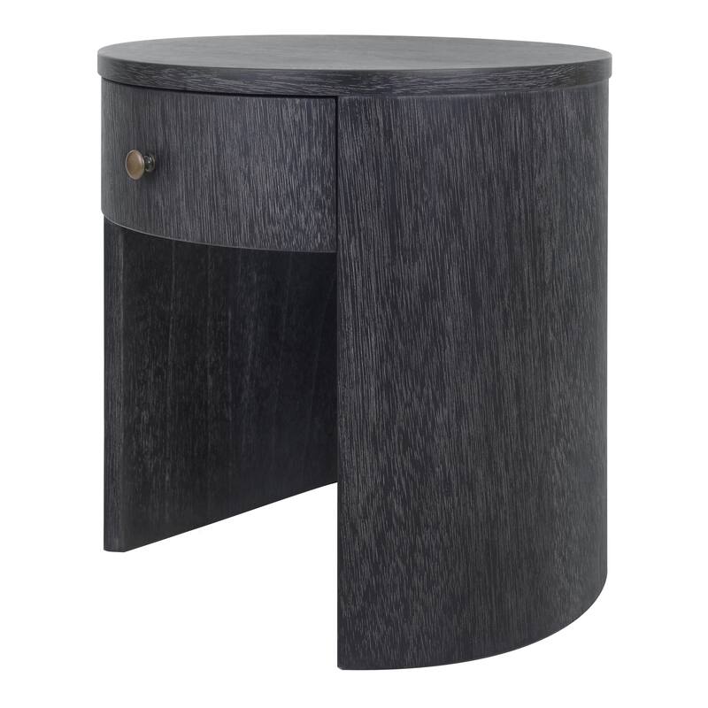 NPD Furniture Watkins Round Side/ End Table - Brushstroke Black