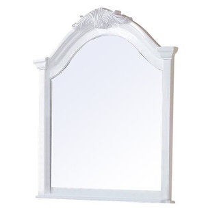 Transitional Style Wooden Wall Mirror with Crown Top, White - On Sale ...