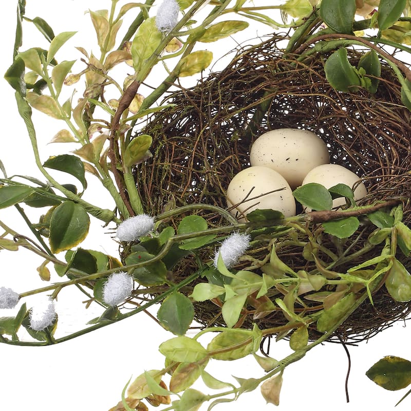 7" Pussywillow Nest With Eggs