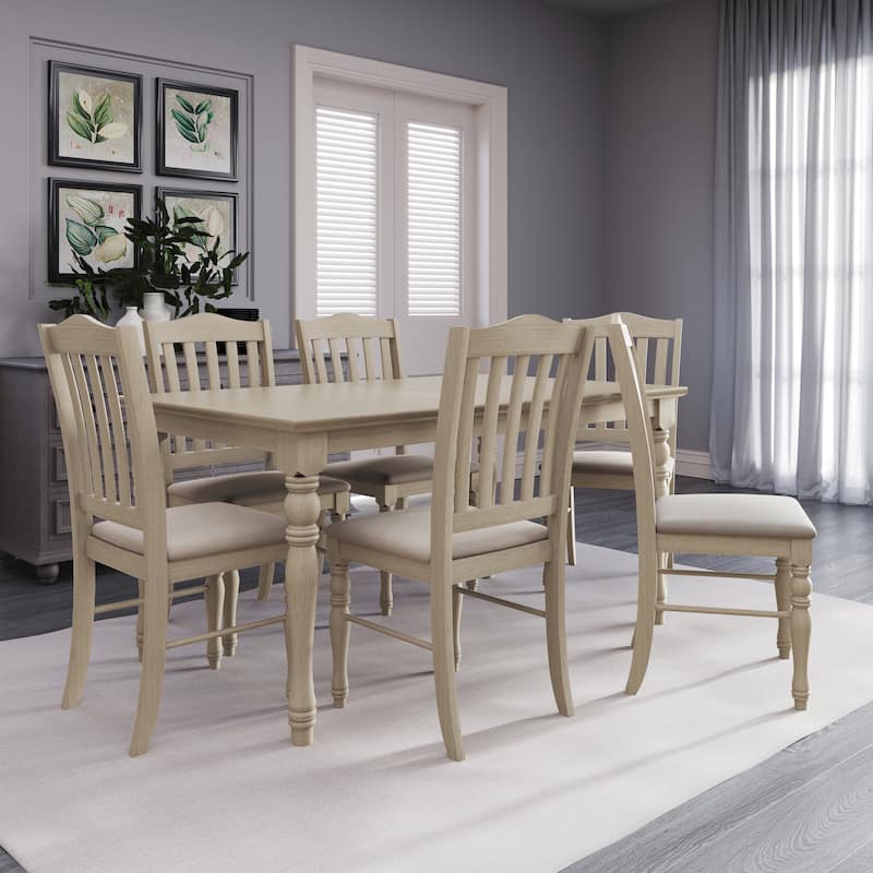 Clayfell 7-Piece Mayfield Dining Set With Turned Legs