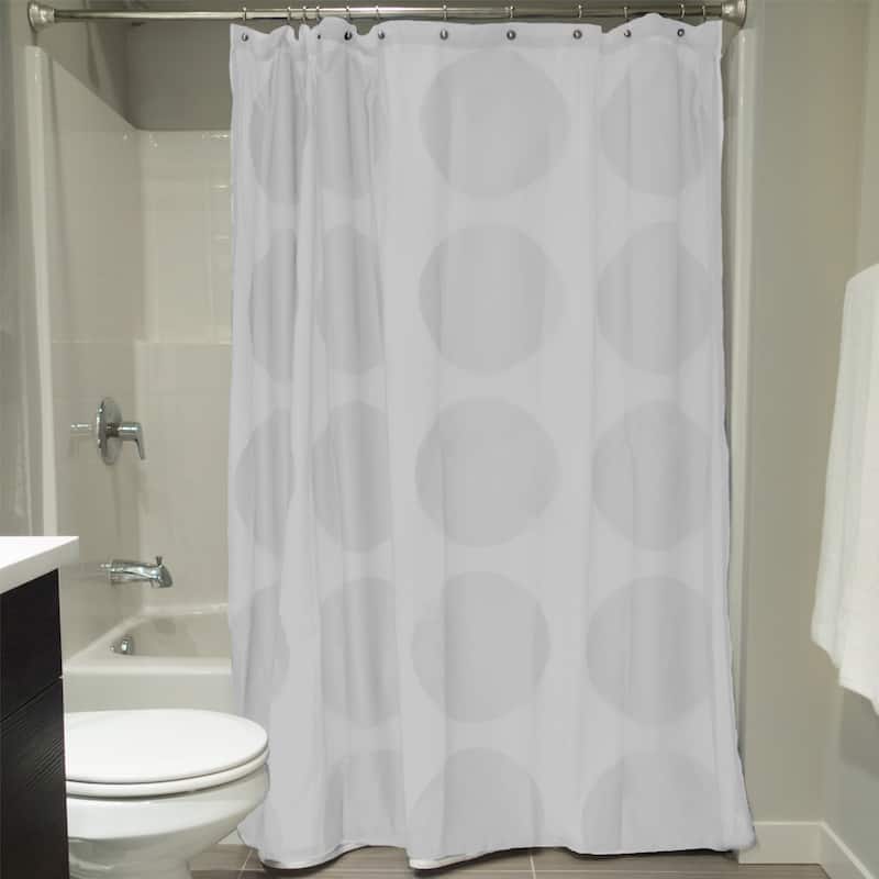 Grey Circle Lace Shower Curtain