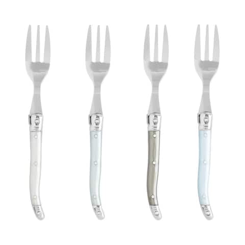 French Home Laguiole Set of 4 Mother of Pearl Cake Forks
