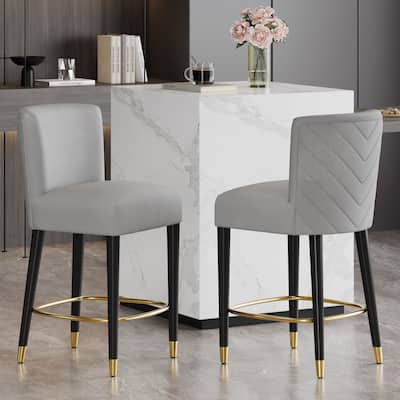 Counter Stools Set of 2 with Backrest 27-Inch Seat Height Counter, Modern Height Barstools Armless Kitchen Island Stool