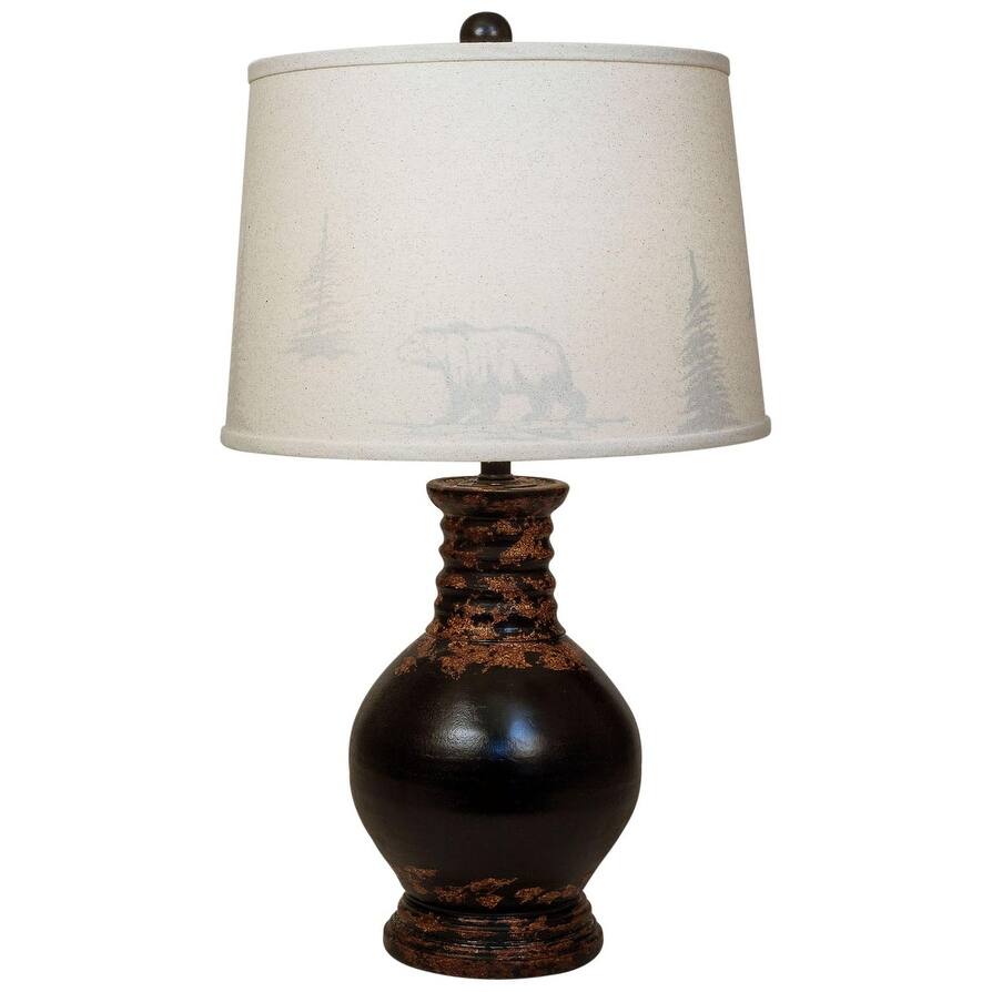 DISCONTINUED - Rustic Ribbed-Neck Table Lamp