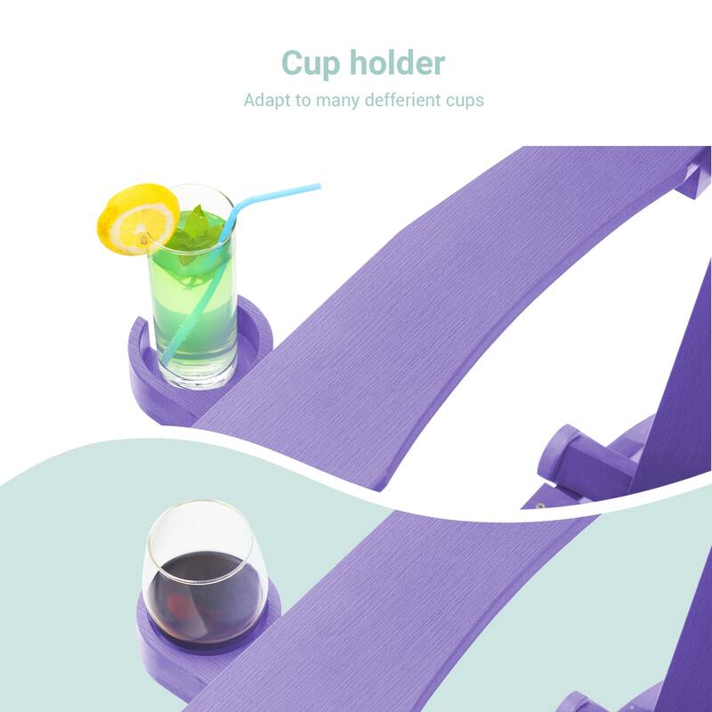 LIVOOSUN Outdoor Folding Adirondack Chair w/Cup Holder Set of 2 or 4