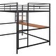preview thumbnail 14 of 34, Unisex Metal Storage Loft Bed Frame w/ Desk & Full-length Guardrail