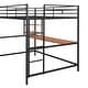 preview thumbnail 7 of 18, Useful Design Metal Loft Bed With Two Shelves and Built-in Dsek, Efficient space, Full Size