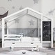 preview thumbnail 3 of 10, House Bed with Blackboard and Drawers, Two assembly options, White