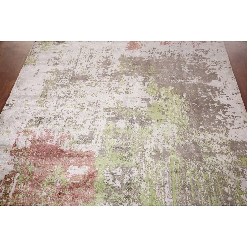 Contemporary Abstract Area Rug Hand-Knotted Wool Carpet - 5'6" X 7'8"