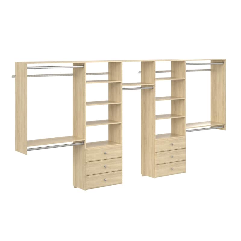 Easy Track 12 Ft. W. Deluxe Laminate Closet Kit - Honey Blonde