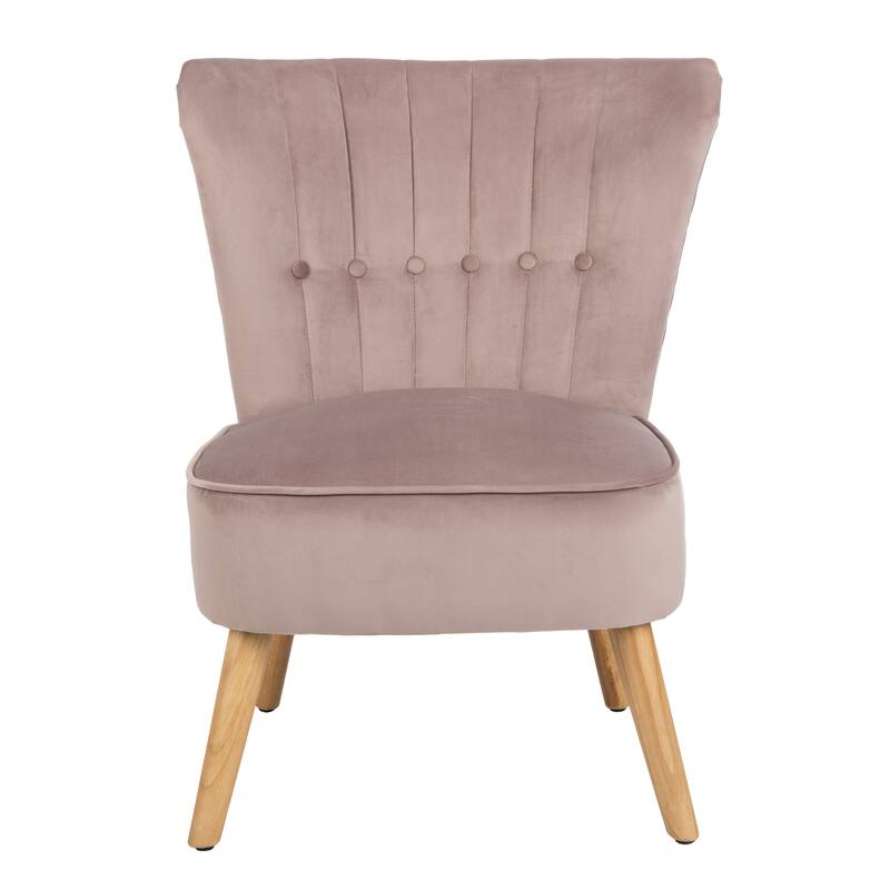 SAFAVIEH Adela Mid-Century Accent Chair - 25.6" x 27.2" x 31.1" - 26Wx27Dx31H - Mauve/Natural