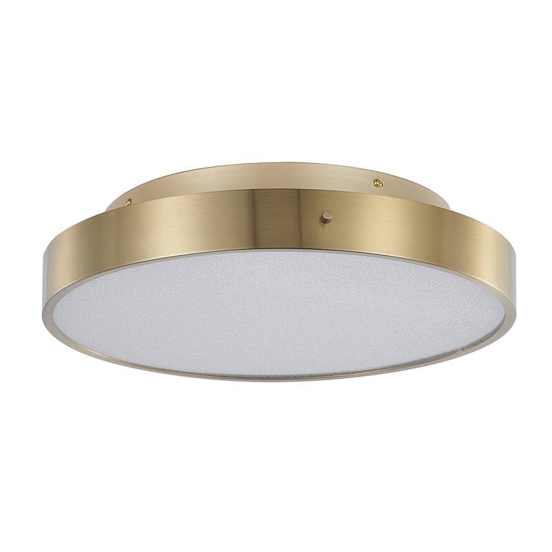 1-Light Brass LED Flush Mount With A Clear Acrylic Beaded Diffuser