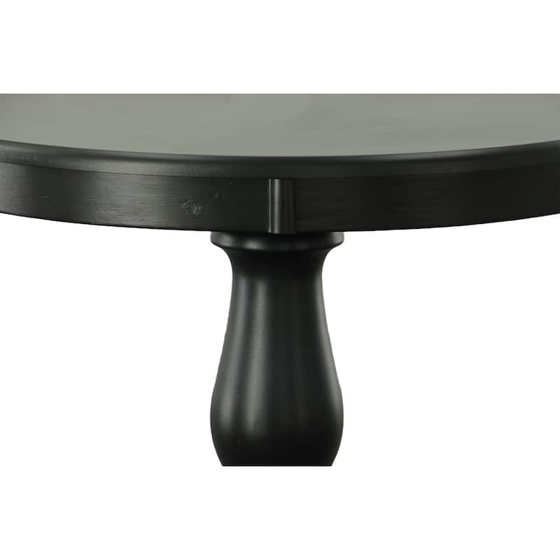 Round Dining Table with Pedestal Feet - 30" - Antique Black
