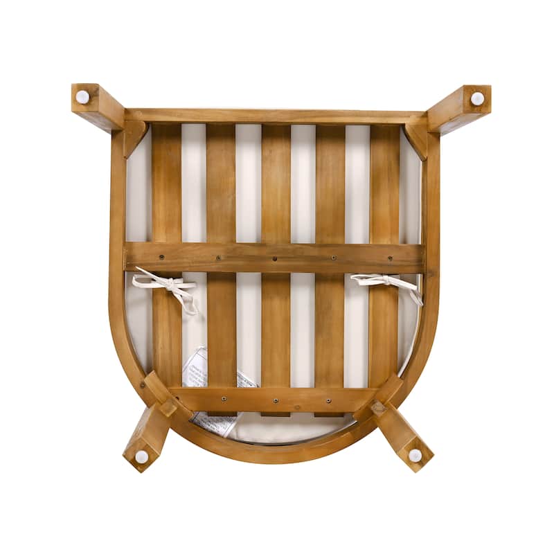 Christopher Knight Home - Willowcrest Outdoor Acacia Wood 5-Piece Dining Set with Cushioned Armchairs