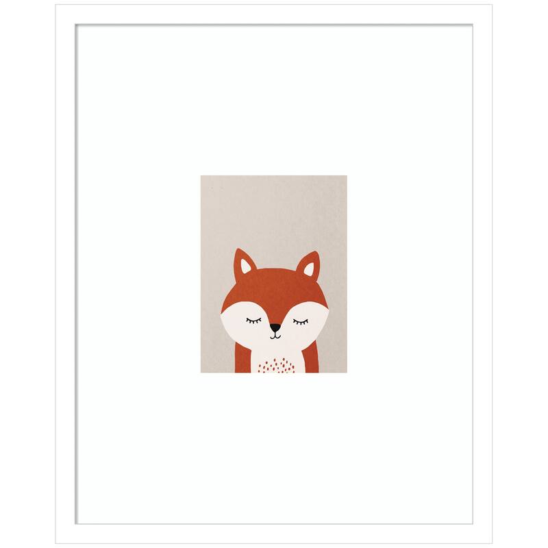 Kate and Laurel Fox by July Art Prints Framed Wall Art Print - 17x21