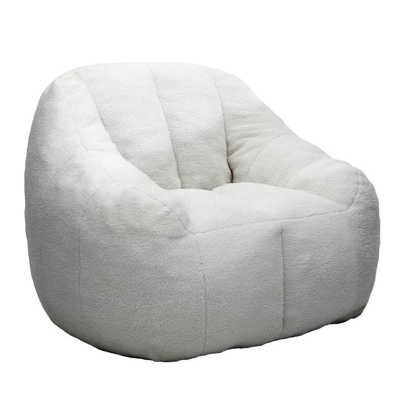 Fluffy Bean Bag Lazy Sofa Chair with Tufted Soft Stuffed Filling & Memory Foam