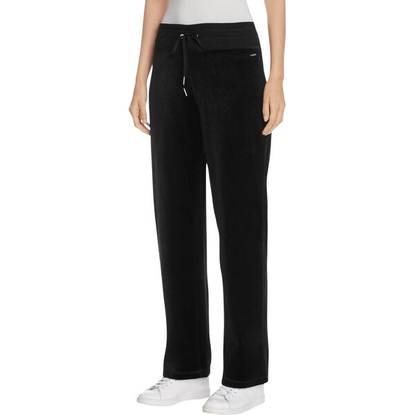 calvin klein black velvet pants