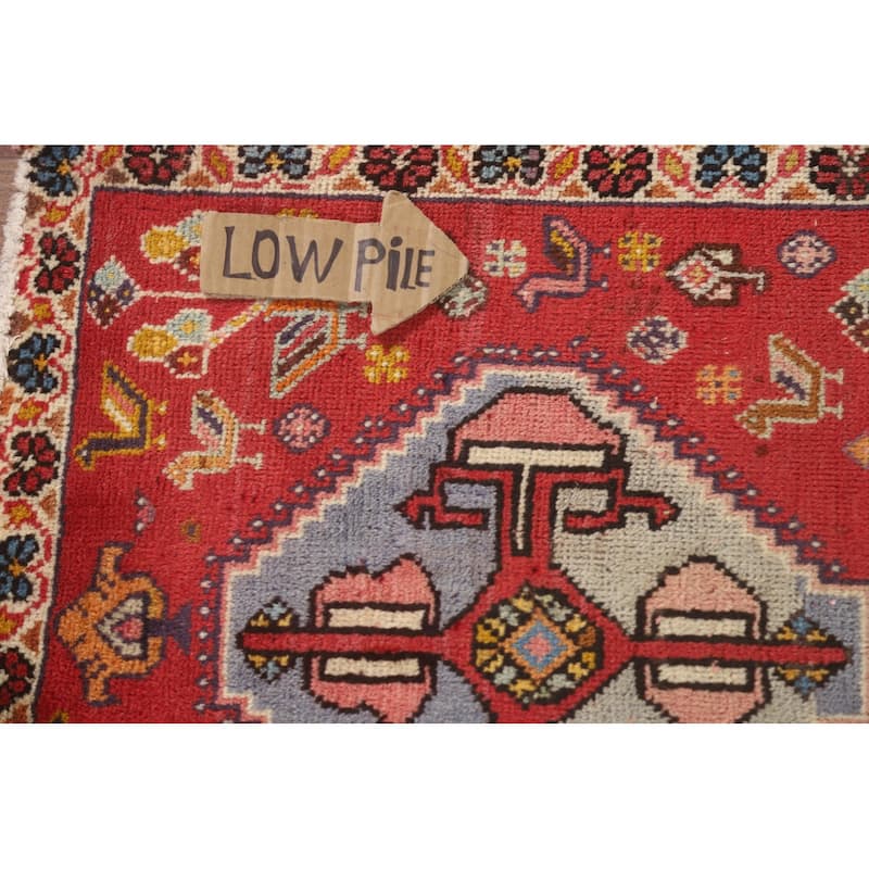 Tribal Shiraz Persian Vintage Square Rug Hand-Knotted Wool Carpet - 2'0" x 2'3"