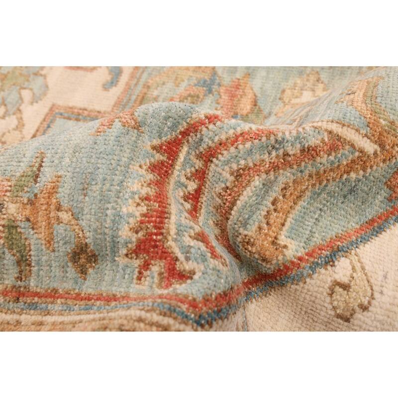 ECARPETGALLERY Hand-knotted Jules Serapi Light Blue Wool Rug - 8'10 x 11'11