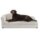 preview thumbnail 8 of 12, Oversized Pet Sofa, Elegant Modern Linen Fabric Elevated Dog Sofa Bed, Oversized Rectangular Pet Bed with Backrest & Armrest