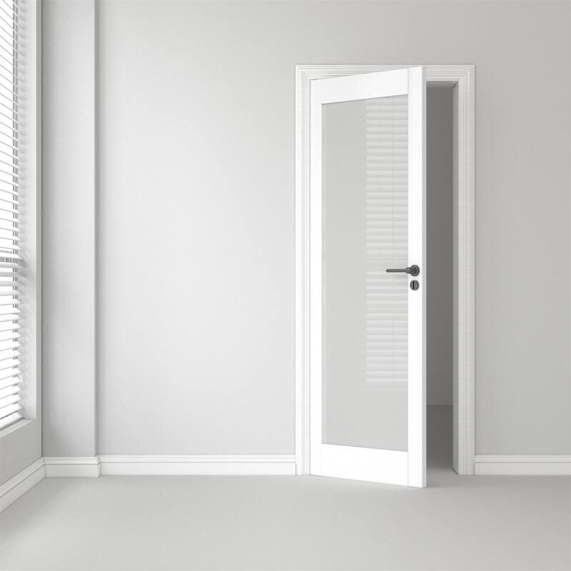 24 X 80 X 5 inch 1-Panel Interior Doors Solid Wood French Door - White