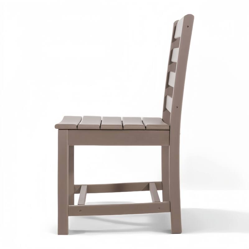 Armless Outdoor Chairs - HDPE Material Set of 2, Weather Resistant