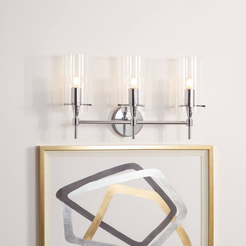 SAFAVIEH Lighting Annarosa 3-Light Led Vanity Sconce - 20.7" W x 5.3" L x 12.6" H - 21Wx5Dx13H - Chrome