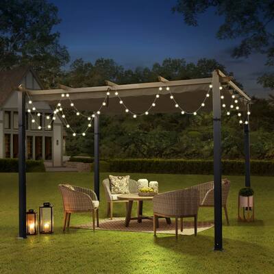 13x10Ft Outdoor Patio Retractable Pergola With Canopy Sun shelter Pergola