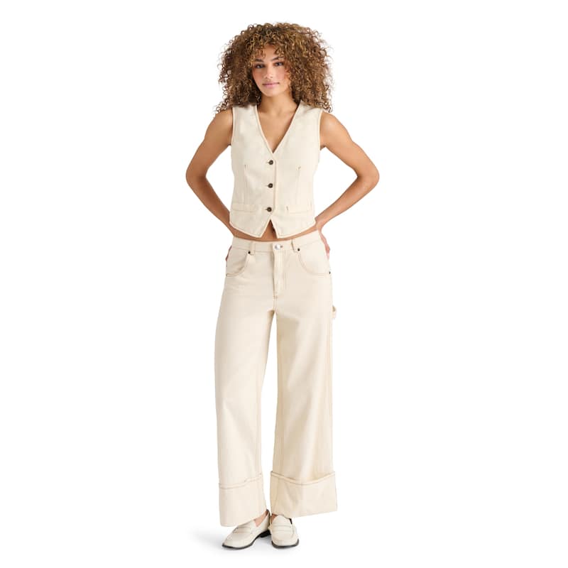 Steve Madden Briah Wide Leg Pants - 30W - Oatmeal