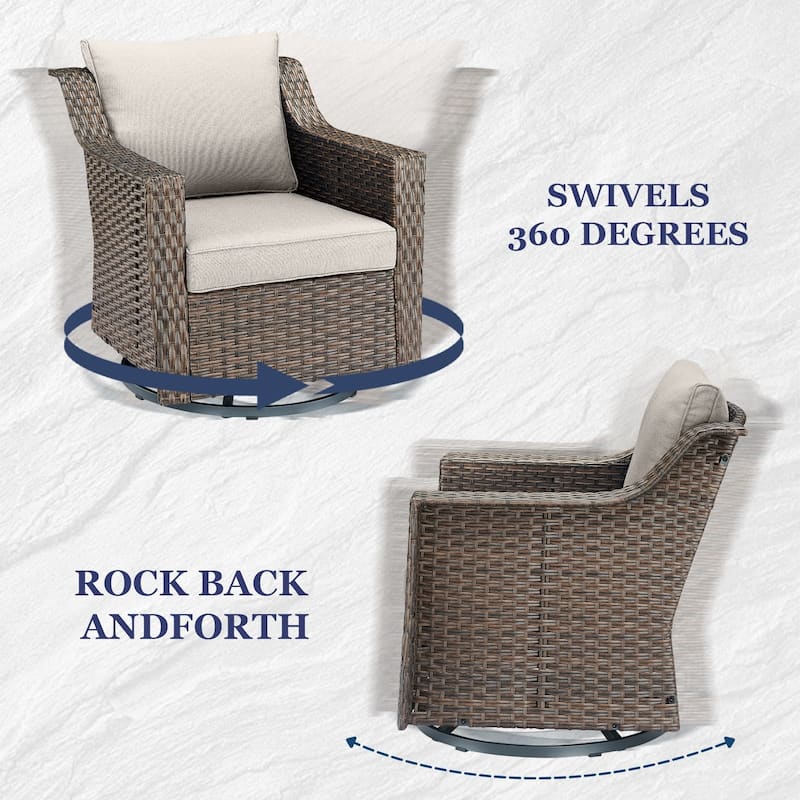 Gymojoy Outdoor Furniture Patio Swivel Rocking Chair Sets