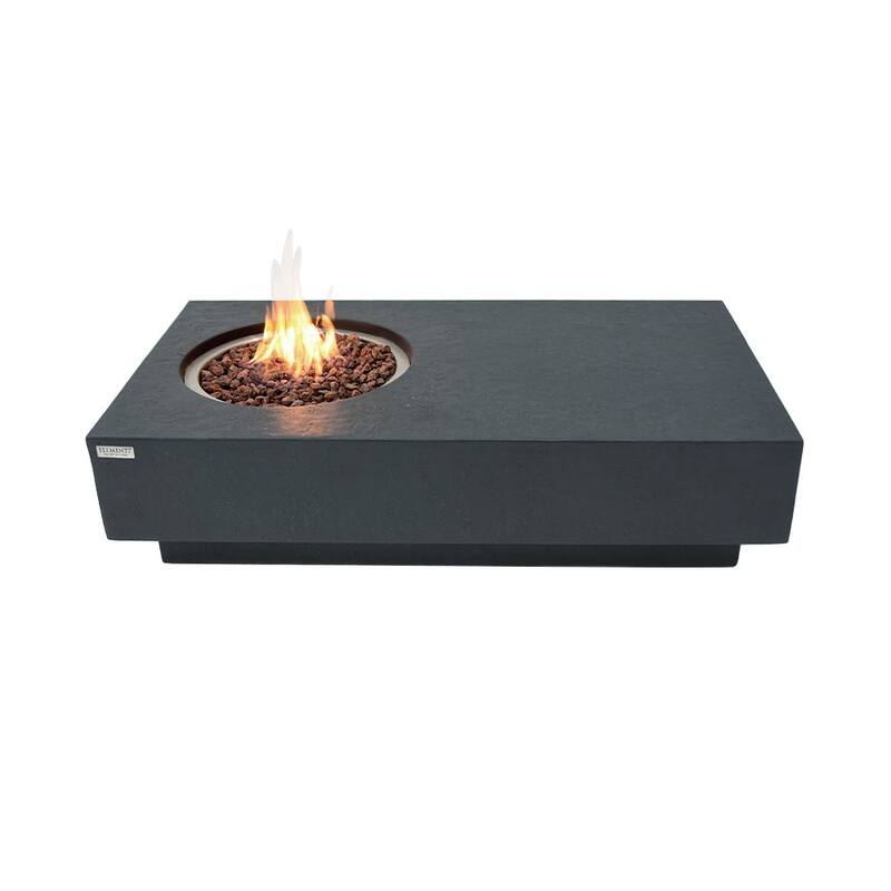Elementi Metropolis Dark Grey Outdoor Fire Pit Table - 56 Inches
