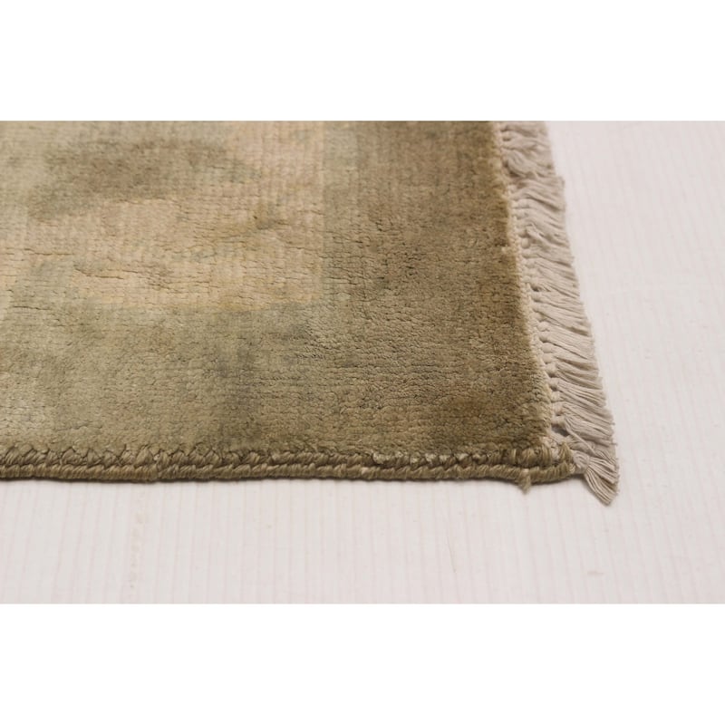 ECARPETGALLERY Hand-knotted Heritage Olive Silk Rug - 8'11 x 11'9