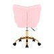 preview thumbnail 18 of 18, Porthos Home Tyra Swivel Office Chair, Teddy Fabric, Gold Chrome Legs