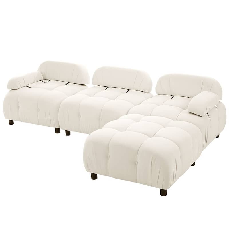 Upholstery Modular Convertible Sectional Sofa, L-Shaped Couch with Reversible Chaise