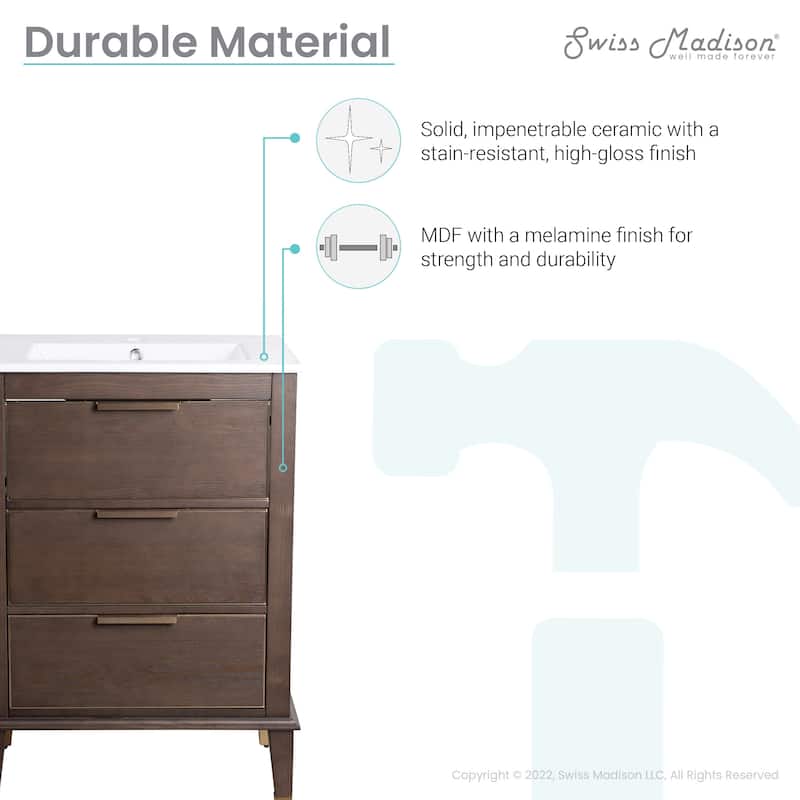 Hugo 24" Bathroom Vanity In Walnut