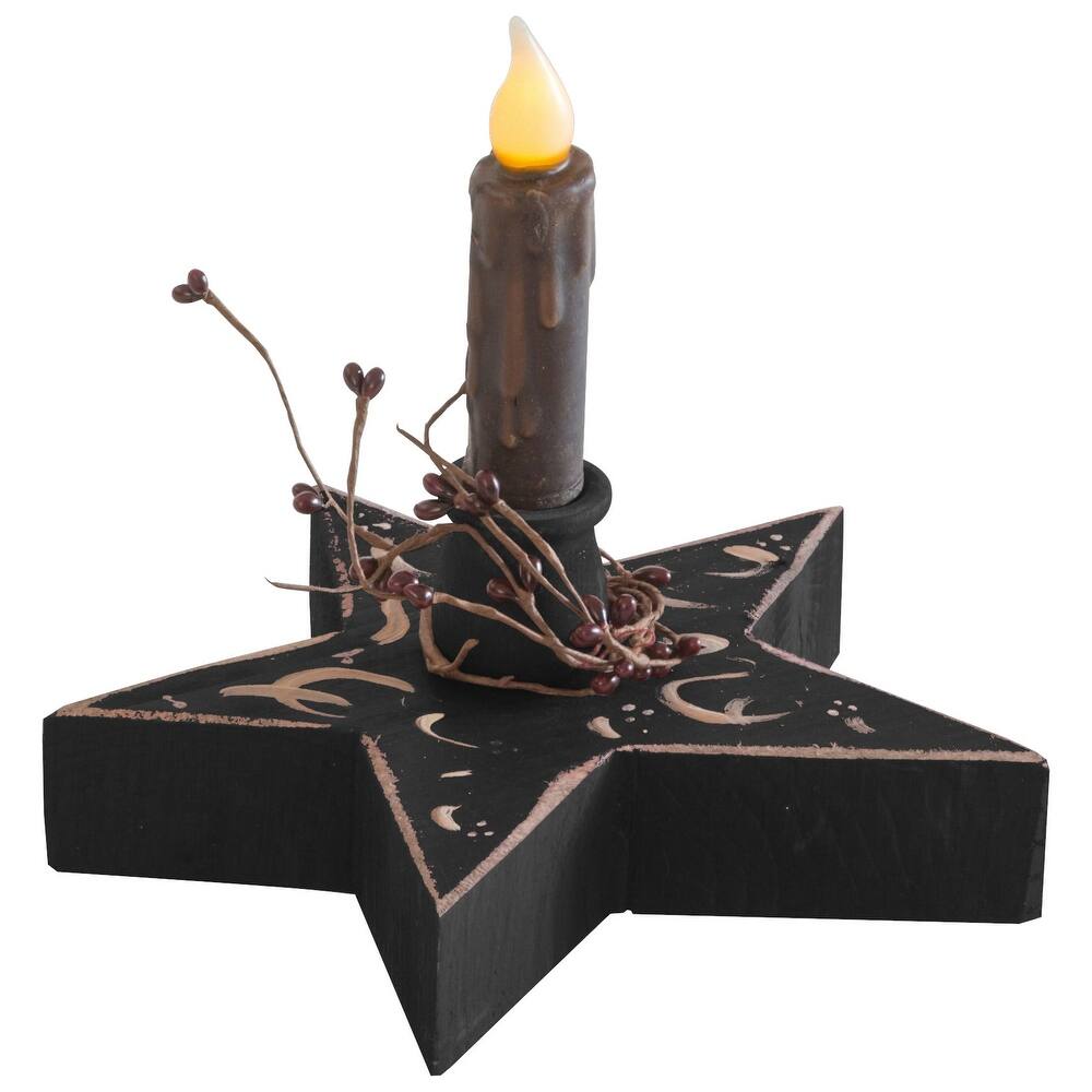 Farmhouse Star Candle Holder with Flameless Candle