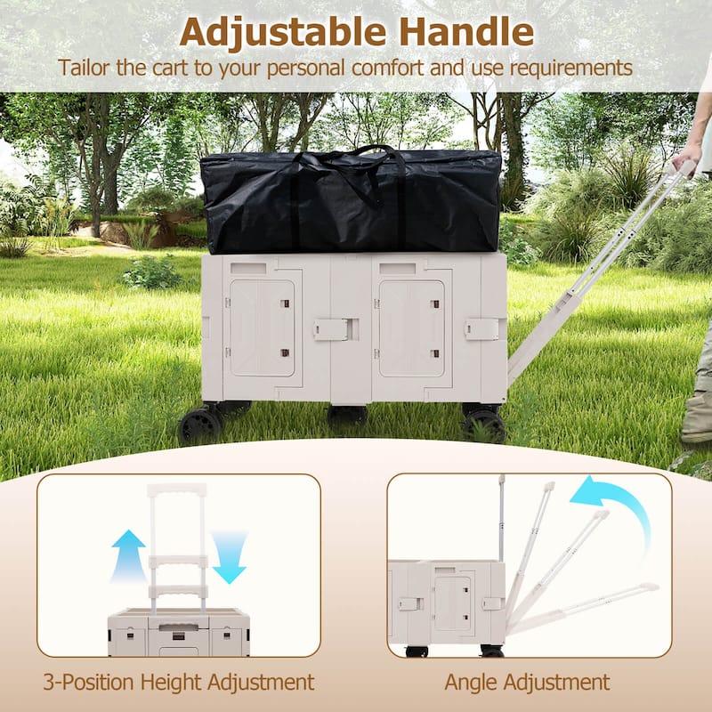Costway Large Foldable Utility Cart with 2-Tier Storage Crates 5 - See Details